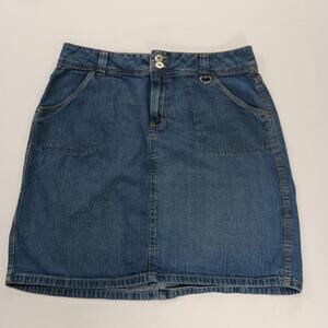 Faded Glory FL39101BD Women's Blue Cotton Denim Skirt Size 12 Waist 32"